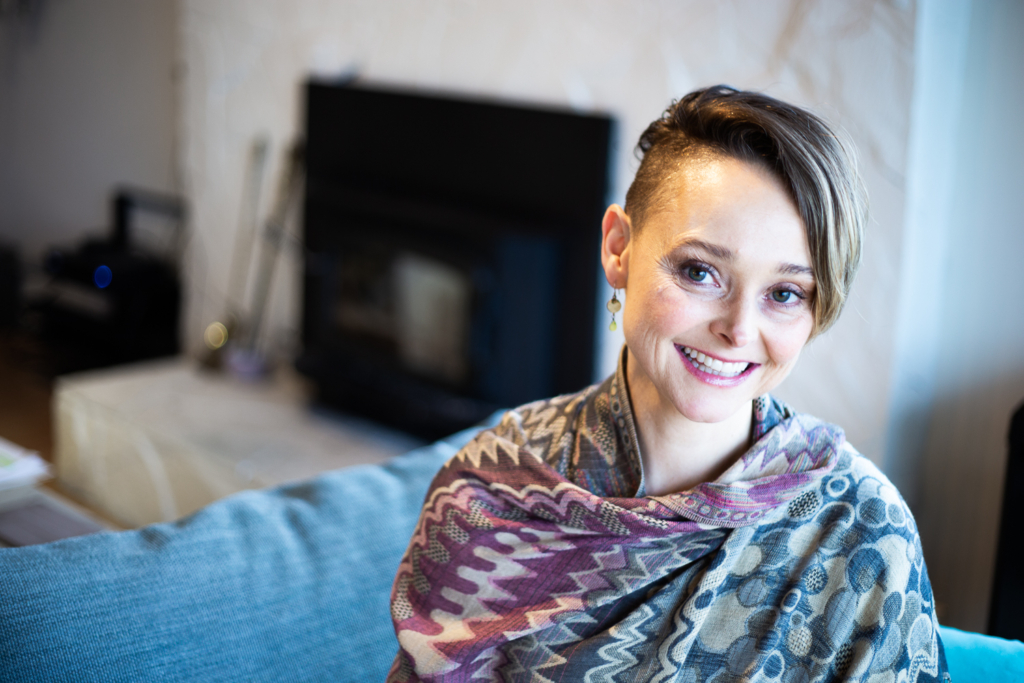 Gillian_McCormick Portrait Photo Gillian on Blue Couch